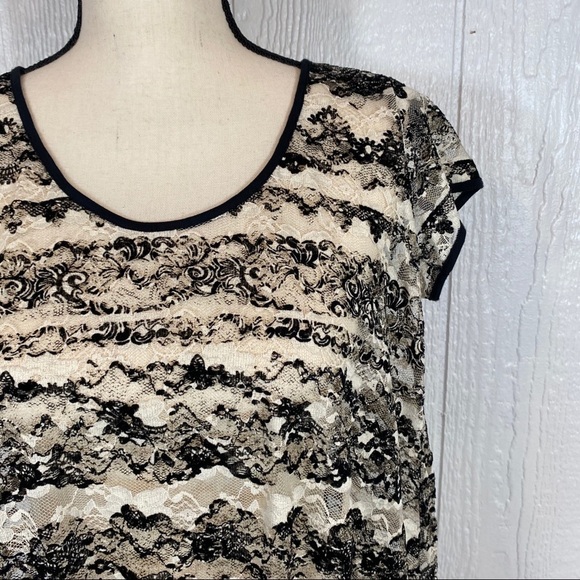 Jessica Simpson Black and White Lace Blouse - Picture 3 of 14